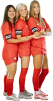 Shiah Webber with two fellow Texans captains