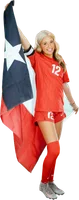 Shiah Webber holding the Texas flag